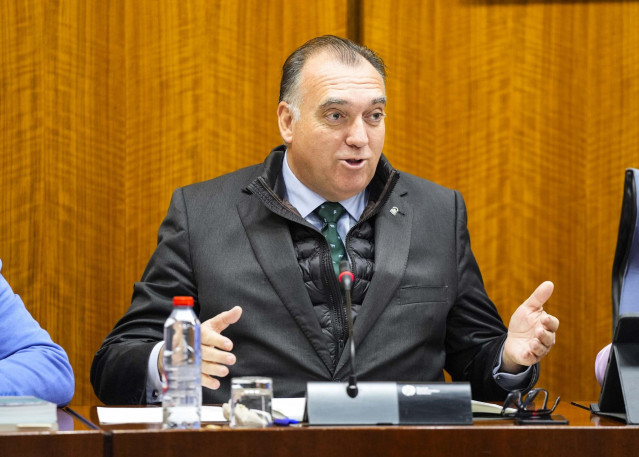 El consejero de Turismo y Andalucía Exterior, Arturo Bernal, en comisión parlamentaria.