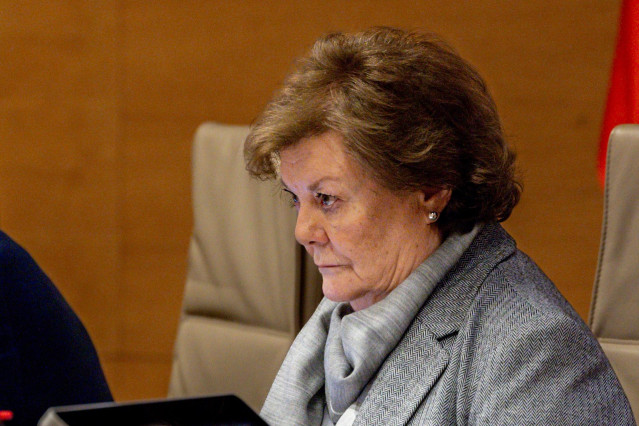 Archivo - La presidenta del Tribunal de Cuentas, Enriqueta Chicano, en una comparecencia en la Comisión Mixta