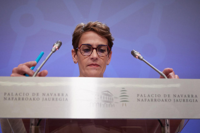 Archivo - La presidenta del Gobierno de Navarra, María Chivite.
