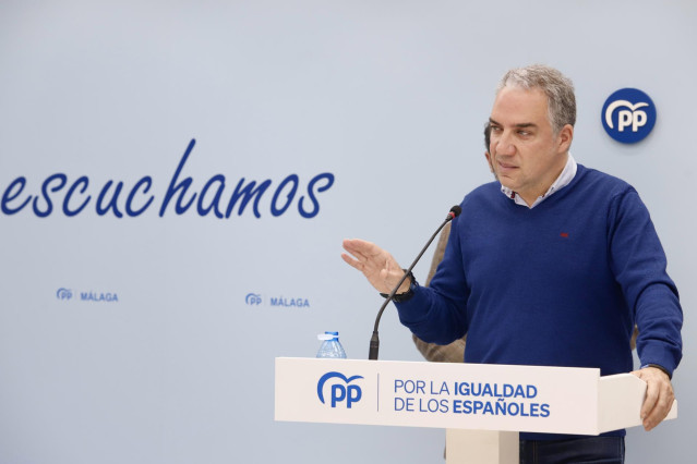 Archivo - El vicesecretario de Coordinación Autonómica, Local y Análisis Electoral del PP y diputado nacional por Málaga, Elías Bendodo, en una imagen de archivo