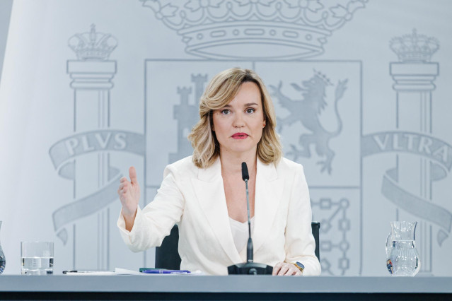 La ministra Portavoz, Pilar Alegría, durante una rueda de prensa posterior a la reunión del Consejo de Ministros
