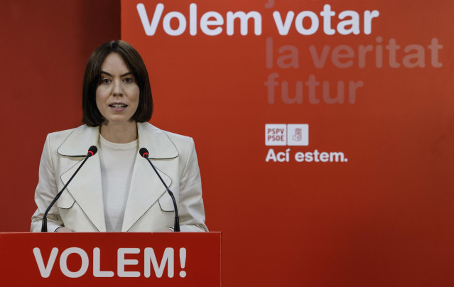La líder del PSPV, Diana Morant, interviene ante la Ejecutiva de los socialistas valencianos