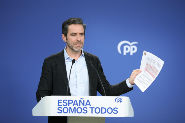 Archivo - El portavoz del PP, Borja Sémper, durante una rueda de prensa posterior al Comité de Dirección del PP, en la sede del partido, a 13 de enero de 2025, en Madrid (España).