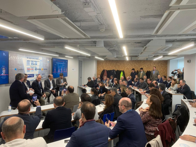 Presentación de la tercera edición del informe “El valor de las subastas en el mercado de ocasión” de MSI para Ganvam en una jornada profesional celebrada este martes en el IE Business School de Madrid.