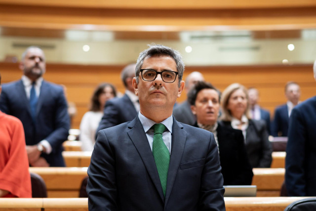 El ministro de Presidencia, Justicia y Relaciones con las Cortes, Félix Bolaños, durante una sesión de control en el Senado, a 11 de marzo de 2025, en Madrid (España).