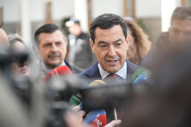 El presidente de la Junta de Andalucía, Juanma Moreno, este jueves