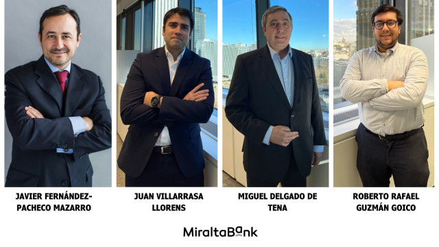 Economía/Finanzas.- Miraltabank incorpora a cuatro expertos en inversión, asesoramiento y regulación.