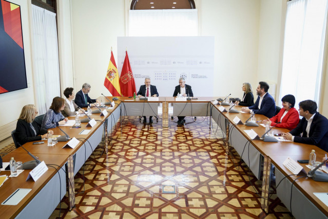 Imagen de la reunión de la Junta de Transferencias Navarra-Estado sobre el traspaso de tráfico