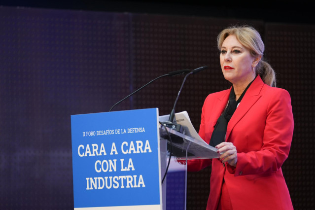Carolina España, durante su intervención en Córdoba en el II Foro Desafíos de la Defensa 'Cara a cara con la industria'.