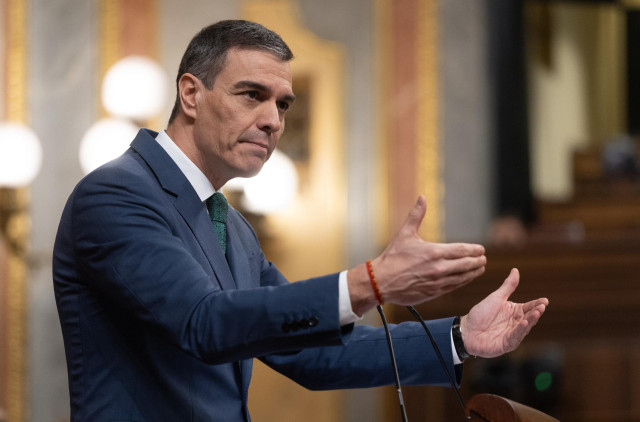 El presidente del Gobierno, Pedro Sánchez, durante una sesión plenaria en el Congreso de los Diputados, a 26 de marzo de 2025, en Madrid (España).