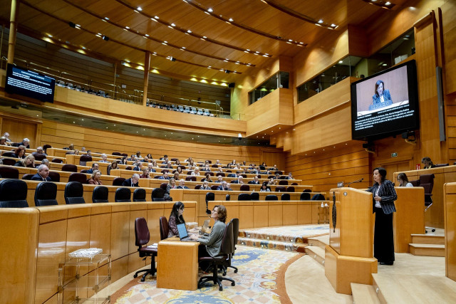 Archivo - La ministra de defensa, Margarita Robles, comparece en el pleno del senado, a 13 de noviembre de 2024, en Madrid (España). El motivo de su comparecencia, a petición propia, es para dar cuenta de su gestión en relación con la gestión de la DANA.