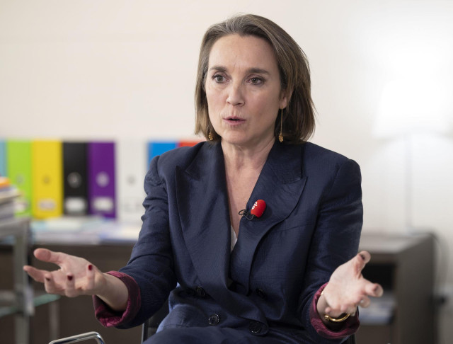 Archivo - La secretaria general del PP, Cuca Gamarra, durante una entrevista para Europa Press, en la sede del PP, a 27 de diciembre de 2024, en Madrid (España).