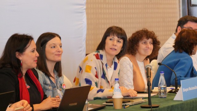 La portavoz nacional del BNG, Ana Pontón, este sábado en el Consello Nacional. Hotel Congreso. Teo (A Coruña).