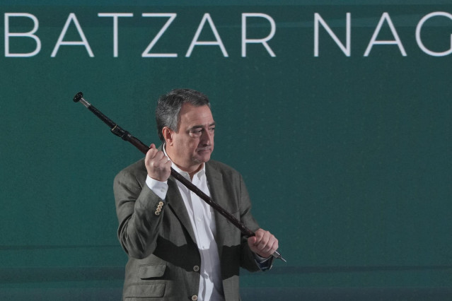El nuevo presidente del EBB del PNV, Aitor Esteban, durante la IX Asamblea General del PNV, en el frontón Atano III de San Sebastián, a 30 de marzo de 2025, en San Sebastián