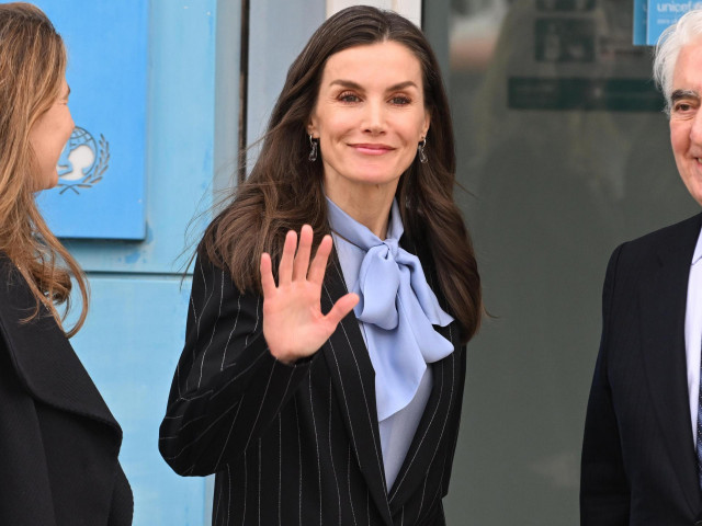 La Reina Letizia, a su llegada a una reunión de trabajo con el Patronato y el Consejo Asesor de Infancia y Adolescencia de UNICEF España