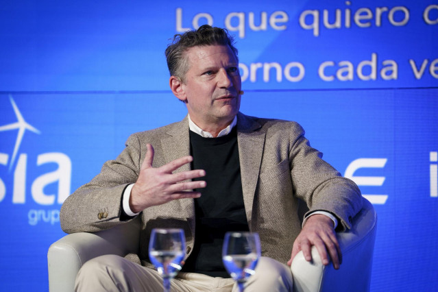 El CEO de Allianz, Veit Stutz, durante la V edición del foro económico español ‘Wake Up, Spain!’, en Casa de América, a 1 de abril de 2025, en Madrid (España).