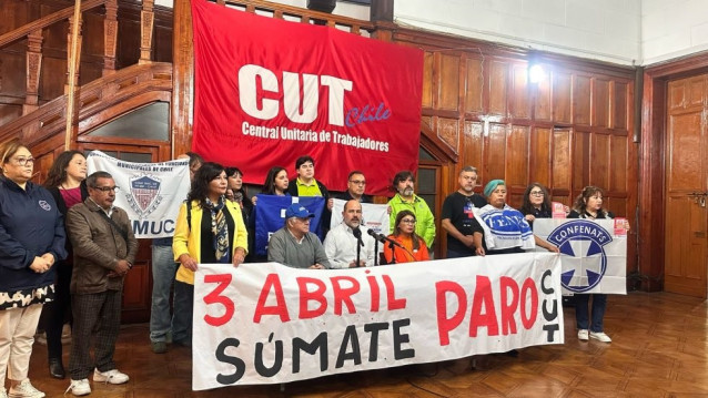La CUT de Chile se moviliza este jueves contra el recorte de derechos en el sector público