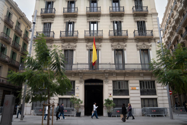 Fachada de la Jefatura Superior de Policía de Via Laietana, en Barcelona.