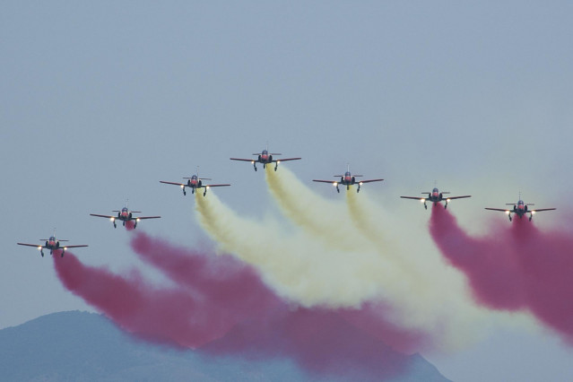 Aviones de la Patrulla Águila en San Javier, Murcia (España).