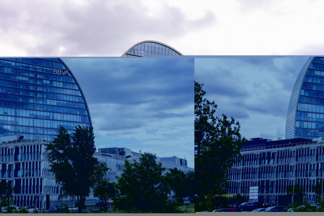 Archivo - Fachada de la sede de BBVA, a 26 de septiembre de 2024, en Madrid (España).