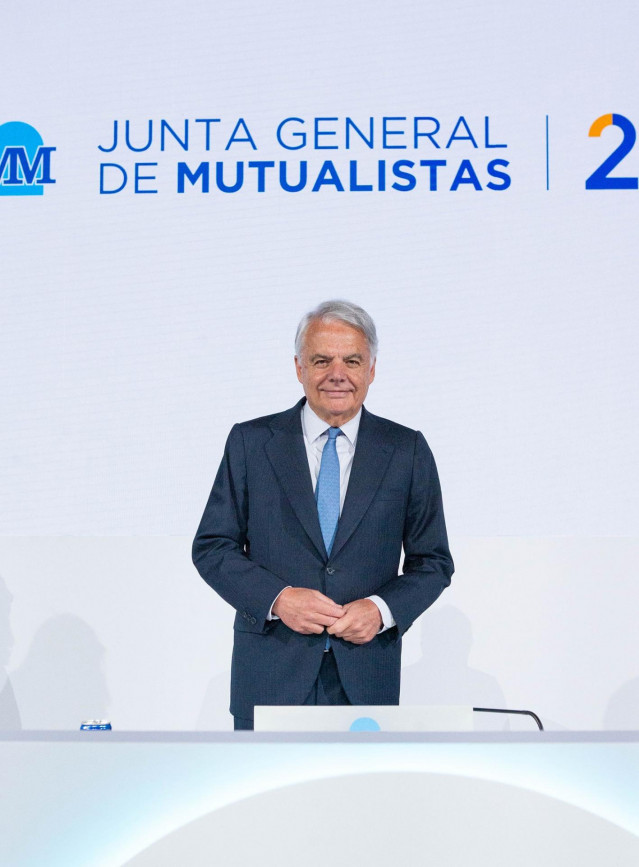 El presidente de Mutua Madrileña, Ignacio Garralda, durante la junta general de Mutualistas 2025.
