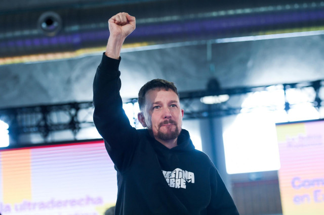 El exvicepresidente y exsecretario general de Podemos Pablo Iglesias, durante la V Asamblea Ciudadana de Podemos, en el Pabellón de Convenciones de Casa de Campo, a 11 de abril de 2025, en Madrid (España).