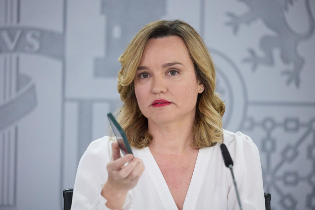 La ministra de Educación, Formación Profesional y Deportes y Portavoz del Gobierno, Pilar Alegría, durante una rueda de prensa posterior a la reunión del Consejo de Ministros