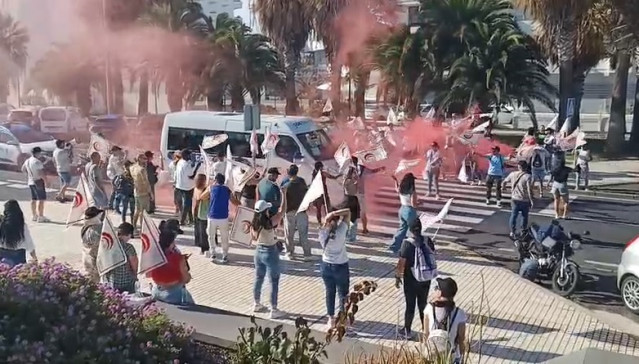 Piquete informativo en la segunda jornada de huelga turística en la provincia de Santa Cruz de Tenerife