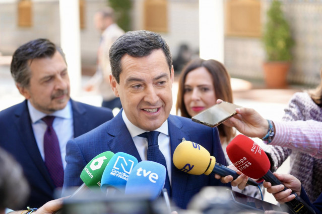 El presidente de la Junta de Andalucía, Juanma Moreno, este jueves