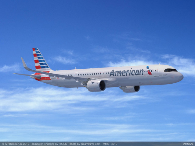 Archivo - A321XLR de American Airlines