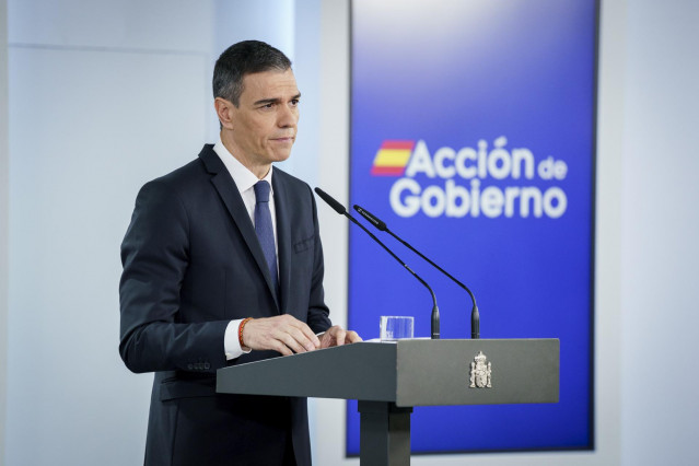 El presidente del Gobierno, Pedro Sánchez, a 22 de abril de 2025, en Madrid (España).