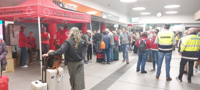 Estación de León durante el apagón