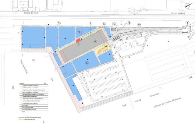 Plano de la futura terminal de vehículos de NYK en Barcelona