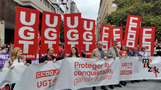 Manifestación de UGT y CCOO.