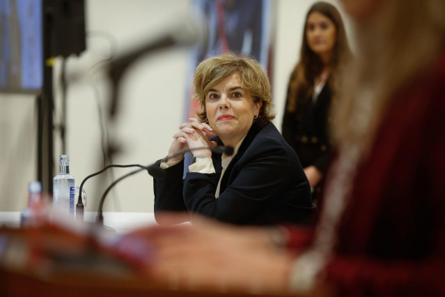 Archivo - La exvicepresidenta del Gobierno, Soraya Sáenz de Santamaría, a 2 de febrero de 2024, en Ribadeo, Lugo, Galicia (España).