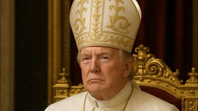 Donald Trump, disfrazado de Papa (imagen generada con IA)