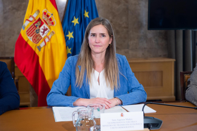 La vicepresidenta y ministra para la Transición Ecológica y el Reto Demográfico, Sara Aagesen, durante la primera reunión del Comité para el análisis de las circunstancias que concurrieron en la crisis de electricidad del 28 de abril de 2025, en la sede d
