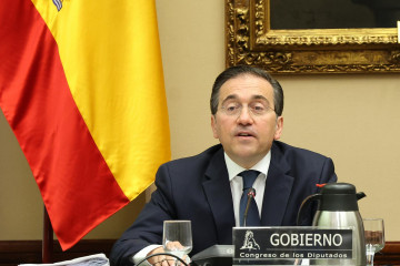 El ministro de Asuntos Exteriores, Unión Europea y Cooperación, José Manuel Albares, comparece en la Comisión de Asuntos Exteriores, en el Congreso de los Diputados, a 5 de mayo de 2025