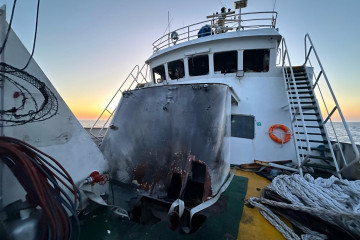 Estado de la Flotilla de la Libertad tras el ataque, a 2 de mayo de 2025, en Malta. Al menos tres españoles, dos catalanes y un vasco, viajan a bordo de la Flotilla de la Libertad, que ha denunciado 