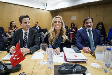 Archivo - La consejera de Economía y Hacienda de la Comunidad de Madrid, Rocío Albert (c), durante el Consejo de Política Fiscal y Financiera (CPFF), en la sede del Ministerio, a 26 de febrero de 2