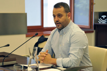 El presidente de la Plataforma 'Sí a Almaraz, Sí al Futuro', Fernando Sánchez, comparece en la Asamblea de Extremadura