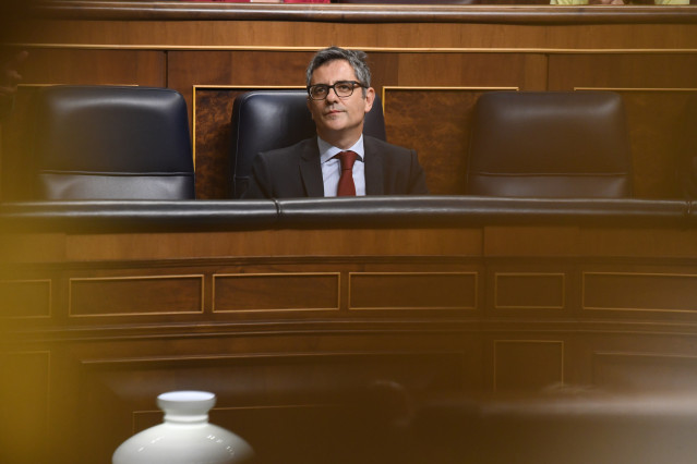 El ministro de la Presidencia, Relaciones con las Cortes y Justicia, Félix Bolaños, en el Congreso de los Diputados, a 7 de mayo de 2025, en Madrid (España).