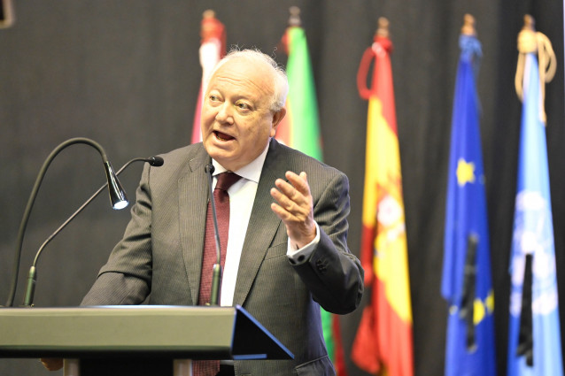 El secretario general adjunto para la Alianza de Civilizaciones (UNAOC), Miguel Ángel Moratinos, interviene durante un evento en Gernika, Vizcaya