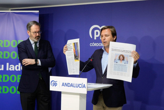 El secretario general del PP-A, Antonio Repullo, este lunes en Córdoba