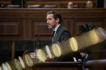 Archivo - El vicesecretario de Cultura y portavoz del PP, Borja Sémper, interviene durante una sesión plenaria en el Congreso de los Diputados, a 18 de marzo de 2025, en Madrid (España).