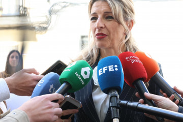 La vicepresidenta segunda y ministra de Trabajo y Economía Social, Yolanda Díaz, interviene en el evento 'El impacto de la nueva jornada laboral, avances y retos', en el espacio Taller de Ideas, a 9