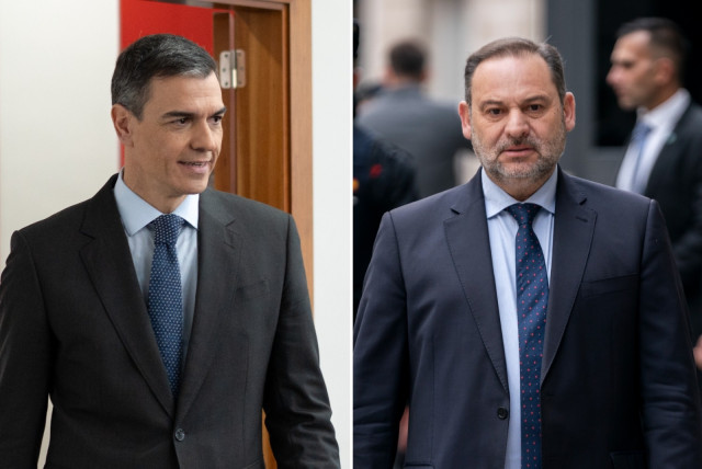 Pedro Sánchez y el exministro de Transportes y exsecretario de Organización del PSOE José Luis Ábalos