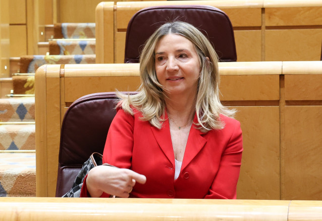 Archivo - La portavoz del PP en el Senado, Alicia García, durante un pleno en el Senado, a 9 de abril de 2025, en Madrid (España).