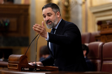 Archivo - El presidente de VOX, Santiago Abascal, interviene durante una sesión plenaria en el Congreso de los Diputados, a 26 de marzo de 2025, en Madrid (España).
