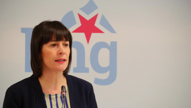 La portavoz nacional del BNG, Ana Pontón, en rueda de prensa